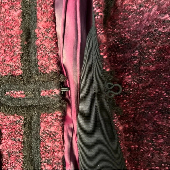 NANETTE LEPORE Tweed Blazer Jacket  Size 6 Plum Black Wool Blend Lined - Picture 5 of 12